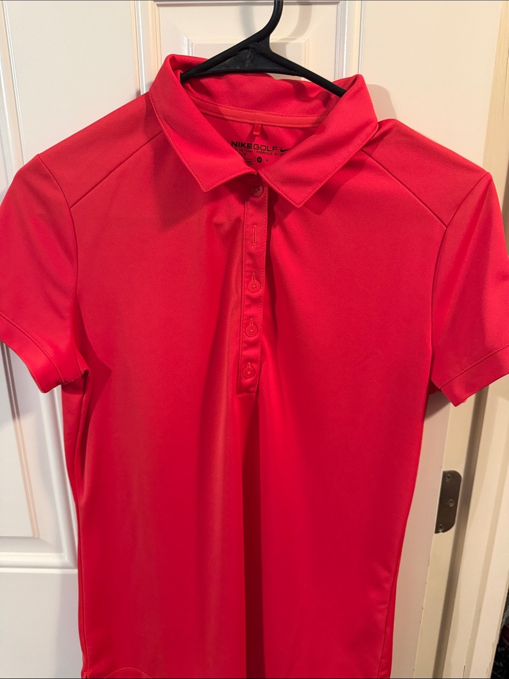 Nike Golf Bright Red Women’s Short-Sleeve Button Down Polo